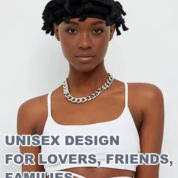 Halo Turban for Men Women Satin Lined Durag Head Wraps Skull Cap Pre-Tied Tassel - Picture 8 of 9